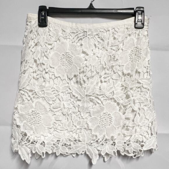 Forever 21 Crochet High Waisted White Skirt Size Small - Picture 1 of 7